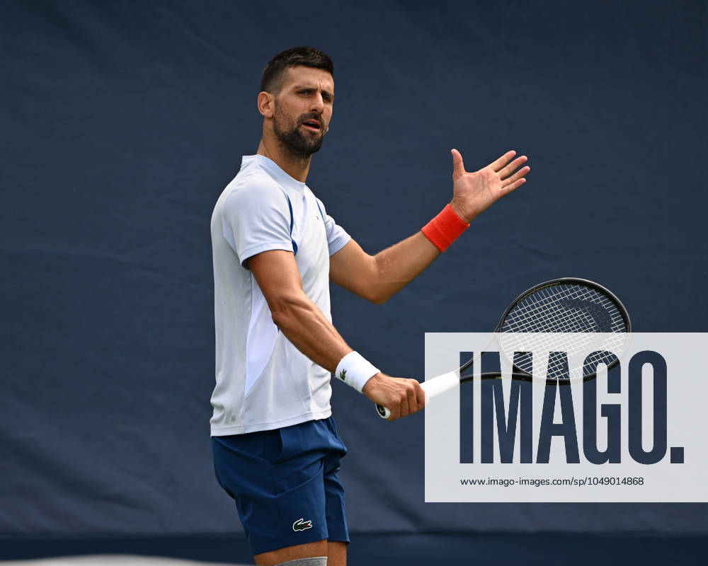 FLUSHING NY- AUGUST 22: Novak Djokovic is seen on the practice court at the USTA Billie Jean King National Tennis Center on August 22, 2024 in Flushing Queens. Photo by Larry Marano 2024