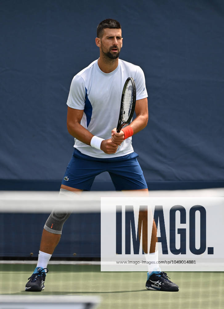 FLUSHING NY- AUGUST 22: Novak Djokovic is seen on the practice court at the USTA Billie Jean King National Tennis Center on August 22, 2024 in Flushing Queens. Photo by Larry Marano 2024