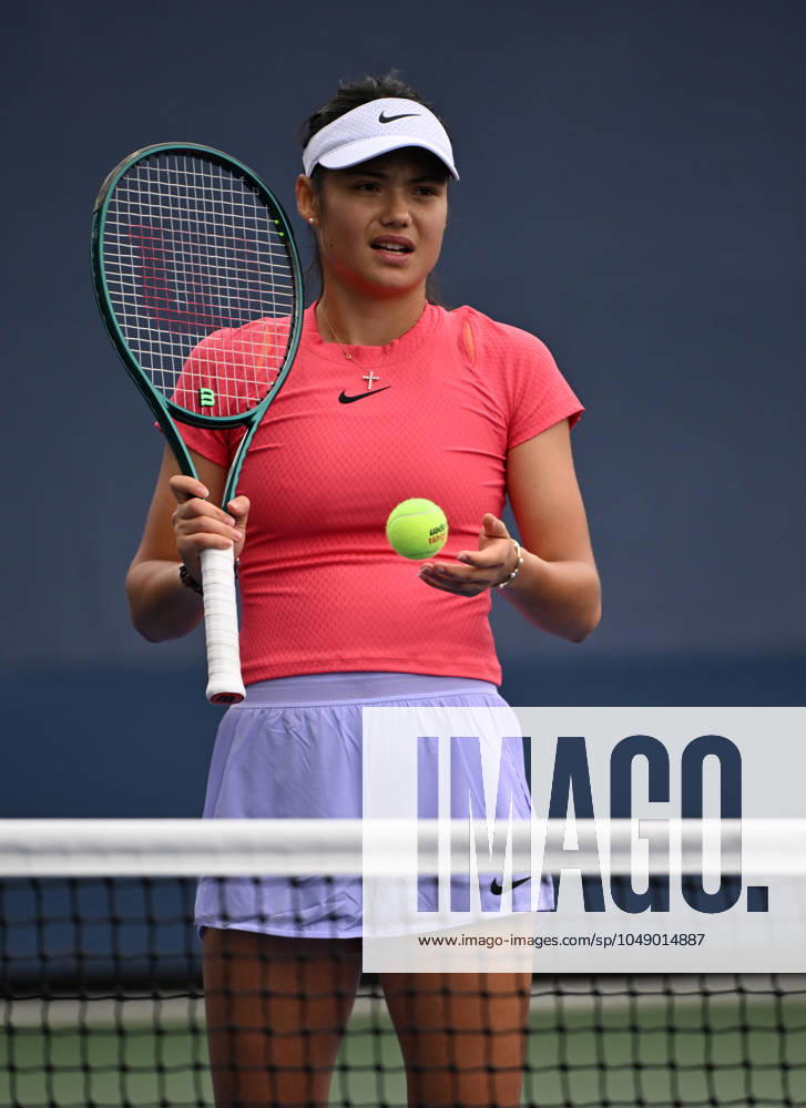 FLUSHING NY- AUGUST 22: Emma Raducanu is seen on the practice court at the USTA Billie Jean King National Tennis Center on August 22, 2024 in Flushing Queens.