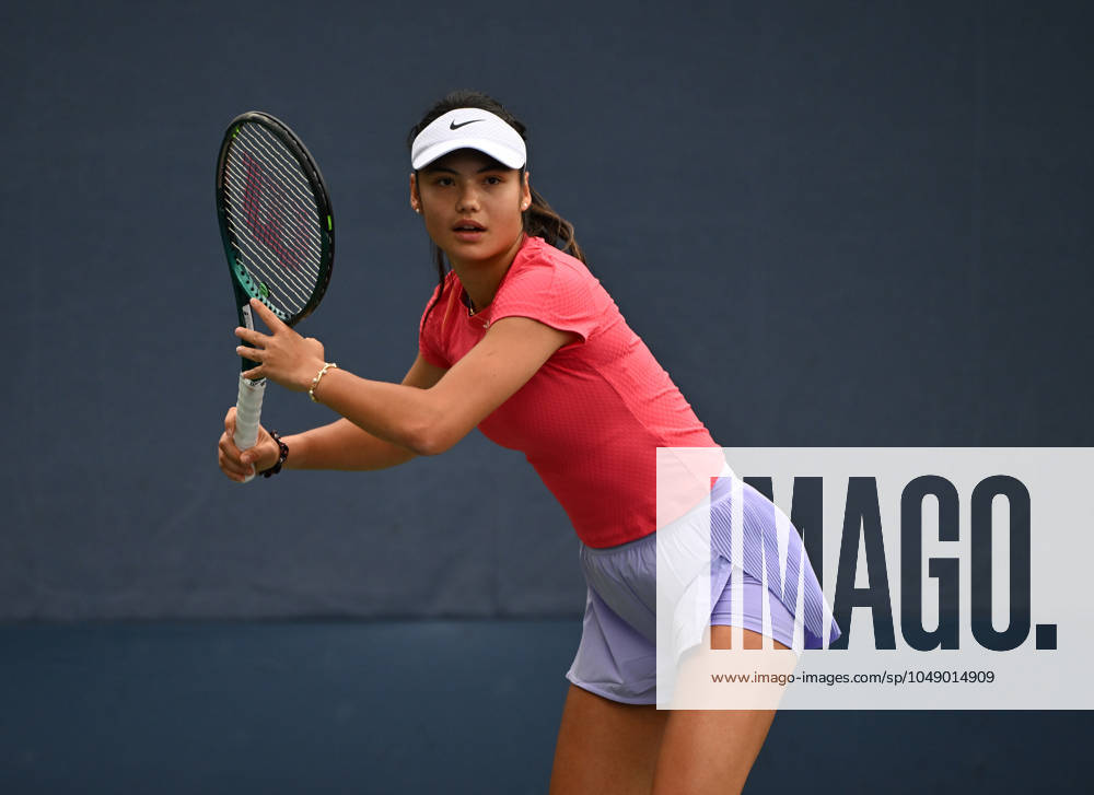 FLUSHING NY- AUGUST 22: Emma Raducanu is seen on the practice court at the USTA Billie Jean King National Tennis Center on August 22, 2024 in Flushing Queens.
