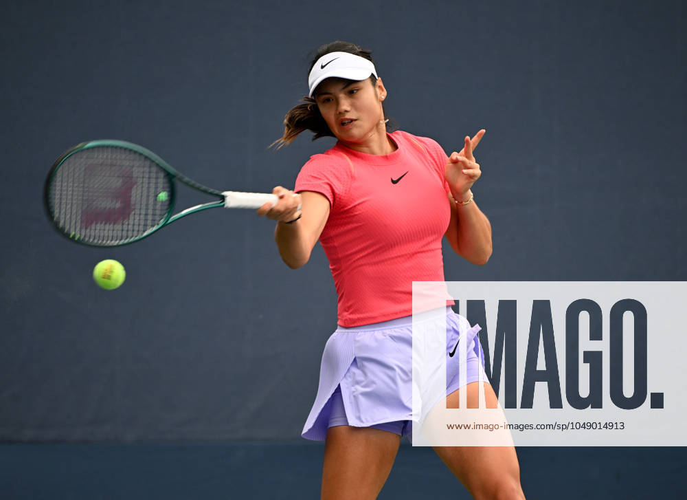 FLUSHING NY- AUGUST 22: Emma Raducanu is seen on the practice court at the USTA Billie Jean King National Tennis Center on August 22, 2024 in Flushing Queens.