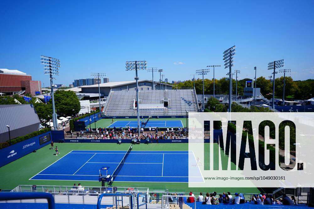 Low key preparation for Emma Raducanu as she practices on court 11 US Open Championships 2024, Previews, Flushing Meadows, New York, USA - 23 Aug 2024