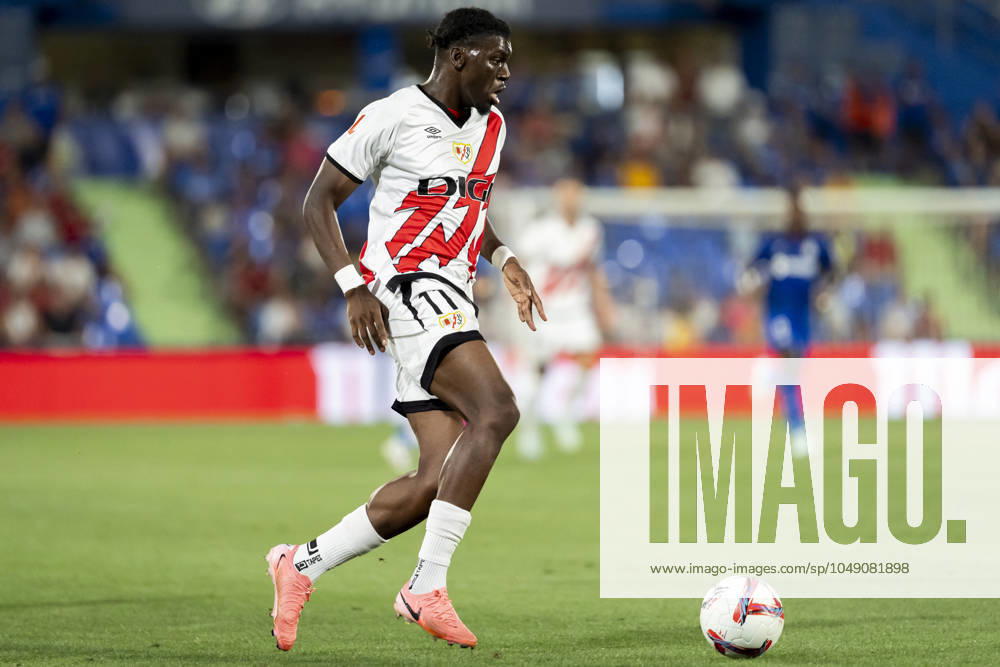 Getafe CF vs Rayo Vallecano - La Liga EA Sports 2024 25 Randy Nteka of Rayo Vallecano seen in action during the La Liga EA Sports 2024 25 football match between Getafe CF vs Rayo Vallecano at Estadio Coliseum on August 24, 2024 in Getafe, Spain. Getafe Estadio Coliseum Madrid Spain