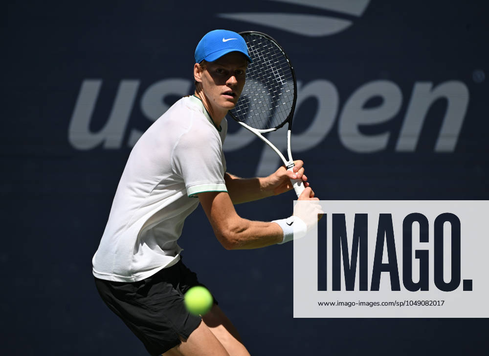 FLUSHING NY- AUGUST 23: Jannik Sinner is seen on the practice court at the USTA Billie Jean King National Tennis Center on August 23, 2024 in Flushing Queens.