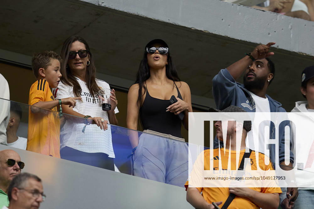 Kim Kardashian during La Liga football match between Real Madrid CF v Real Valladolid at Santiago Bernabeu Stadium in Madrid, Spain, August 25, 2024 Madrid Spain - ZUMAa206 20240825_zsp_a206_031