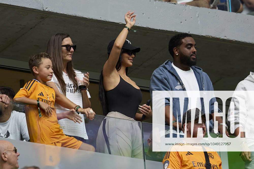 Kim Kardashian during La Liga football match between Real Madrid CF v Real Valladolid at Santiago Bernabeu Stadium in Madrid, Spain, August 25, 2024 Madrid Spain - ZUMAa206 20240825_zsp_a206_034
