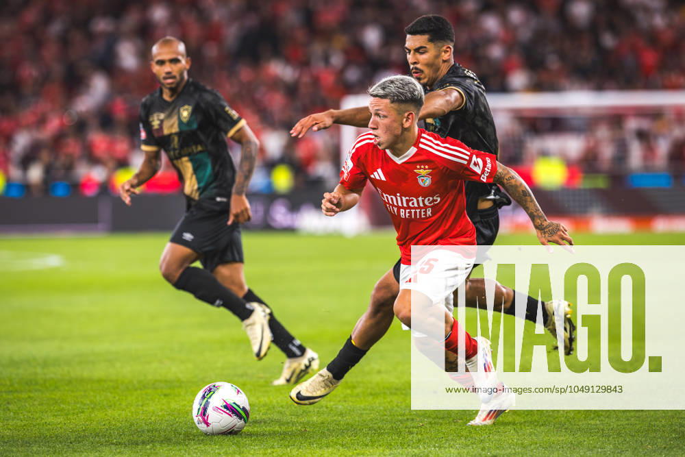 SL Benfica Vs CF Estrela da Amadora in Lisbon, Portugal - 24 Aug 2024 Gianluca Prestianni of SL Benfica in action during the Liga Portugal Betclic match between SL Benfica and CF Estrela da Amadora at Estadio da Luz. Final score: SL Benfica 1 - 0 CF Estrela da Amadora Lisbon Portugal
