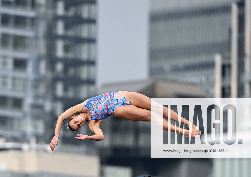 Rhiannan Iffland from Australia dives during the final of the women s Red Bull Cliff Diving World Series in Montreal, Sunday, August 25, 2024. Rhiannan Iffland,.. - ZUMAc35_ 20240825_zaf_c35_063