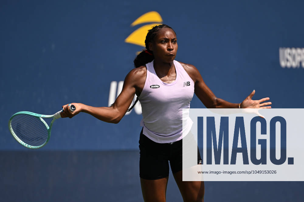 Practice court at the USTA Billie Jean King National Tennis Center during the US Open Featuring: Coco Gauff Where: Queens, New York, United States When: 25 Aug 2024 Credit: Robert Bell INSTARimages . NOT FOR USE BY NEWSPAPERS BASED IN THE UK.