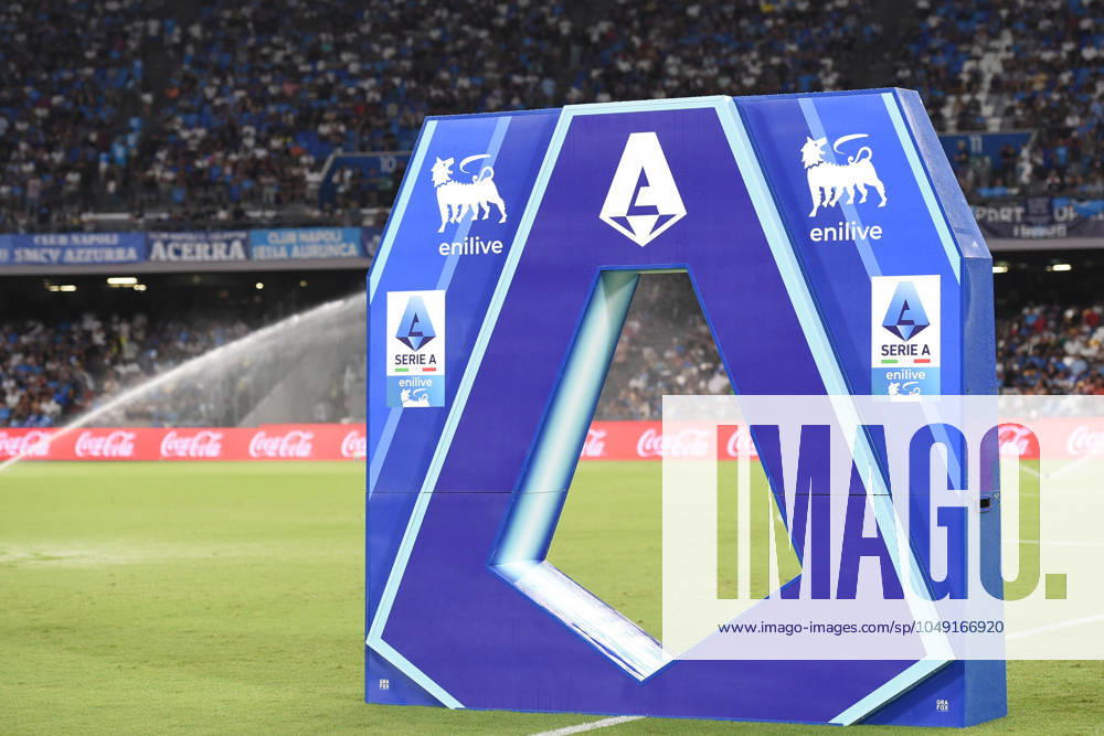 SSC Napoli v Bologna FC - Serie A Logo Serie A enilive during the Serie A match between SSC Napoli and Bologna FC at Stadio Diego Armando Maradona Naples Italy on 25 August 2024. Naples Naples Italy
