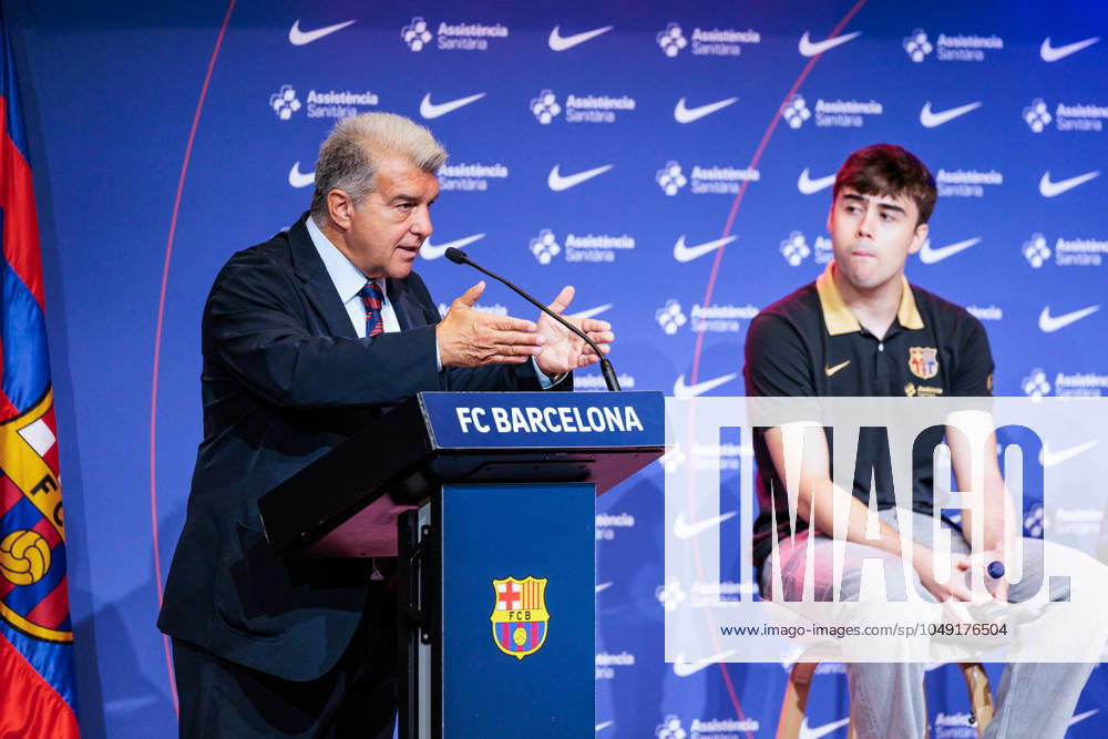 Joan Laporta, President of FC Barcelona, Barca during the presentation as new FC Barcelona Basket players at Auditori 1899 on August 26, 2024 in Barcelona, Spain. Barcelona Spain - ZUMAa181 20240826_zaa_a181_050