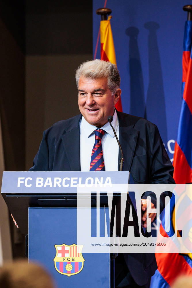 Joan Laporta, President of FC Barcelona, Barca during the presentation as new FC Barcelona Basket players at Auditori 1899 on August 26, 2024 in Barcelona, Spain. Barcelona Spain - ZUMAa181 20240826_zaa_a181_051