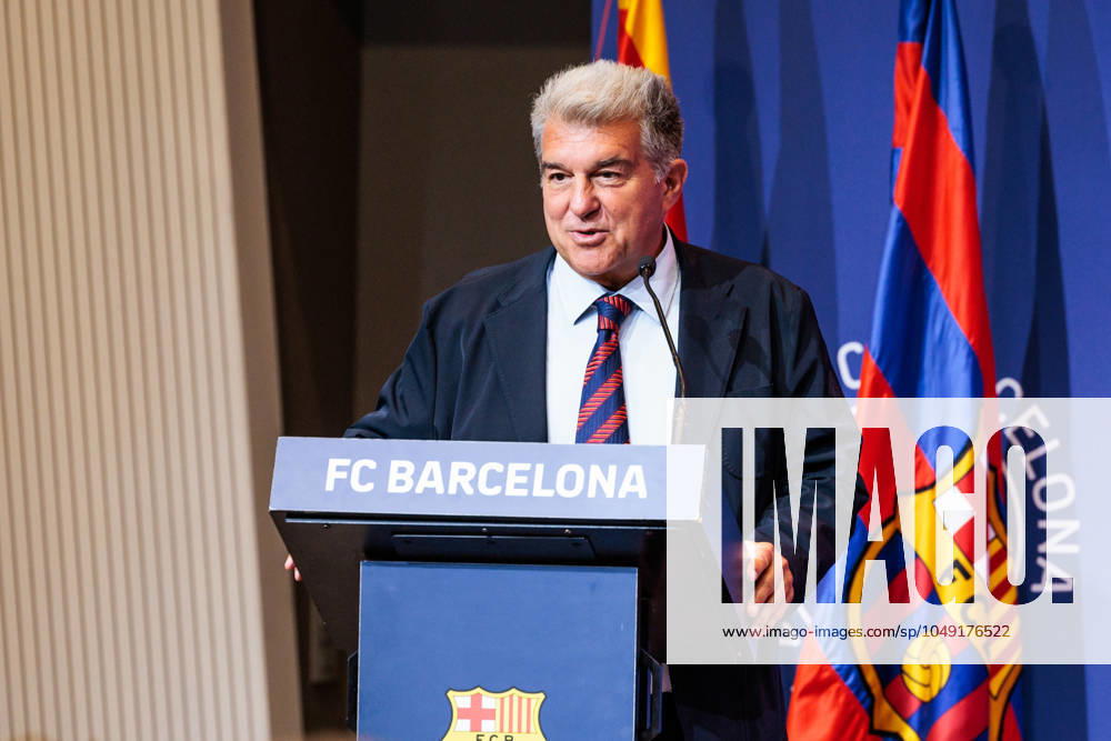 Joan Laporta, President of FC Barcelona, Barca during the presentation as new FC Barcelona Basket players at Auditori 1899 on August 26, 2024 in Barcelona, Spain. Barcelona Spain - ZUMAa181 20240826_zaa_a181_055