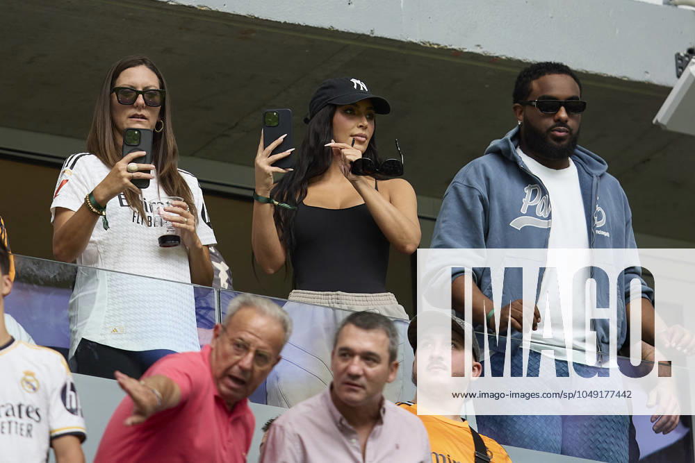 Kim Kardashian during La Liga football match between Real Madrid CF v Real Valladolid at Santiago Bernabeu Stadium in Madrid, Spain, August 25, 2024 Madrid Spain - ZUMAa206 20240825_zsp_a206_054
