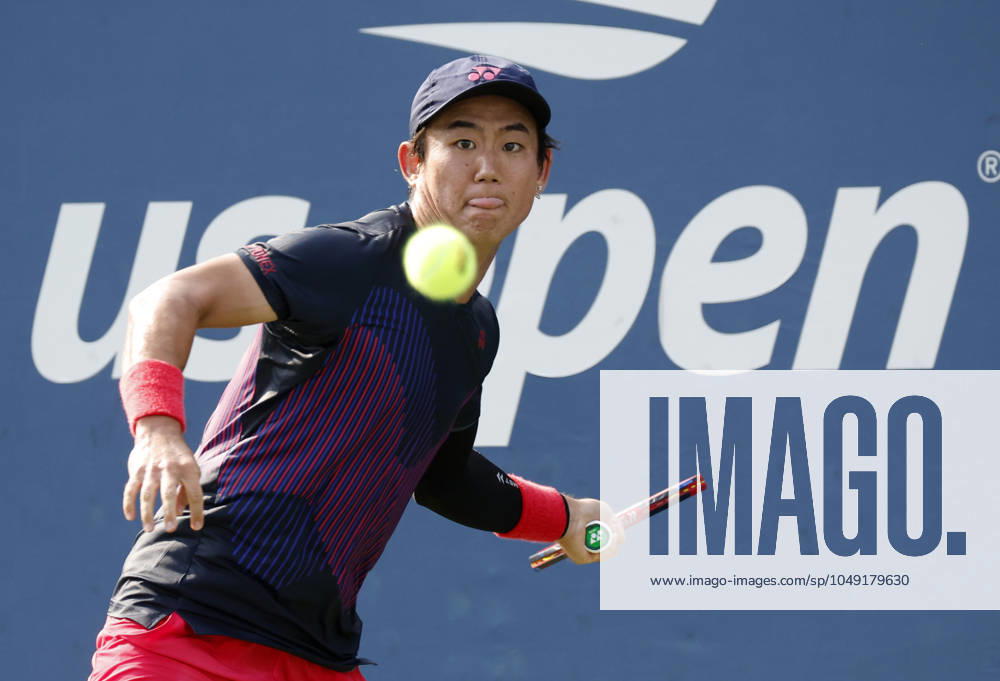 Yoshihito Nishioka of Japan returns a ball to Miomir Kecmanovic of Serbia in the first round of the 2024 US Open Tennis Championships in at the USTA Billie Jean King National Tennis Center on Saturday, August 26, 2024 in New York City. NYP20240826111 JOHNxANGELILLO