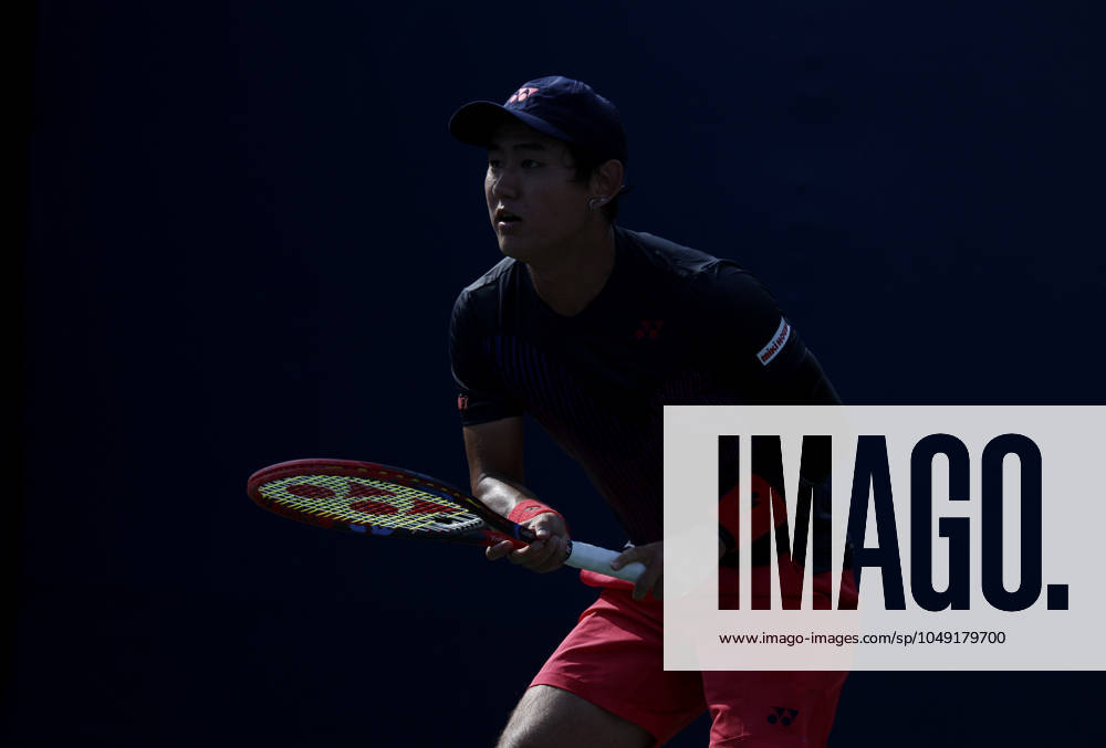 Yoshihito Nishioka of Japan get set to return the serve of Miomir Kecmanovic of Serbia in the first round of the 2024 US Open Tennis Championships in at the USTA Billie Jean King National Tennis Center on Saturday, August 26, 2024 in New York City. NYP20240826113 JOHNxANGELILLO