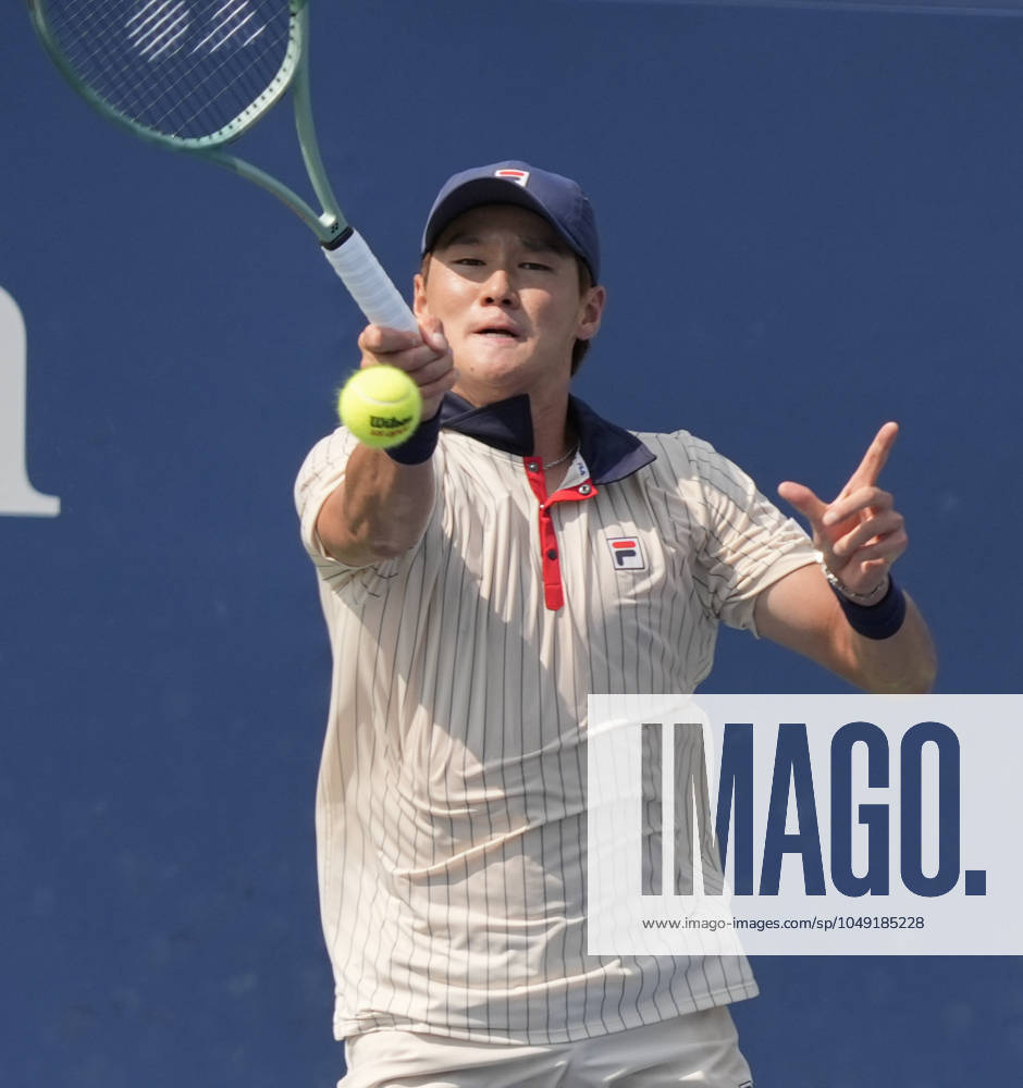 Soonwoo Kwon (KOR) loses to Alexei Popyrin (AUS) 7-5, 6-2, 6-3 at the US Open being played at Billie Jean King National Tennis Center in Flushing, Queens, NY, {USA} Â Cal Media Flushing, Queens USA - ZUMAc04_ 20240826_zma_c04_053