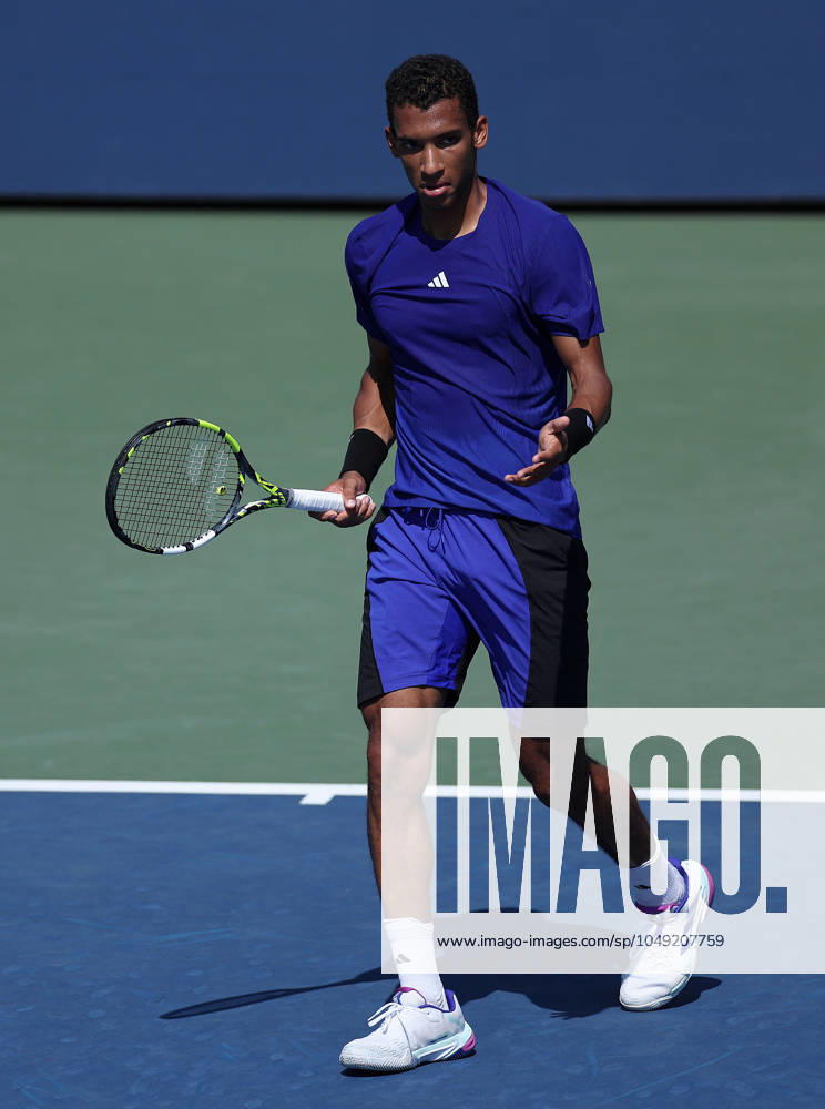 Felix Auger Aliassime of Canada frustrated US Open Championships 2024, Day Two, Flushing Meadows, New York, USA - 27 Aug 2024