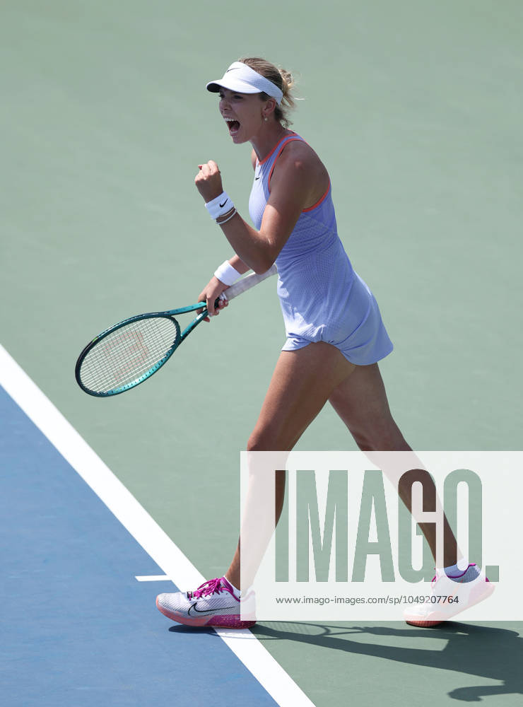 Katie Boulter of GB celebrates US Open Championships 2024, Day Two, Flushing Meadows, New York, USA - 27 Aug 2024