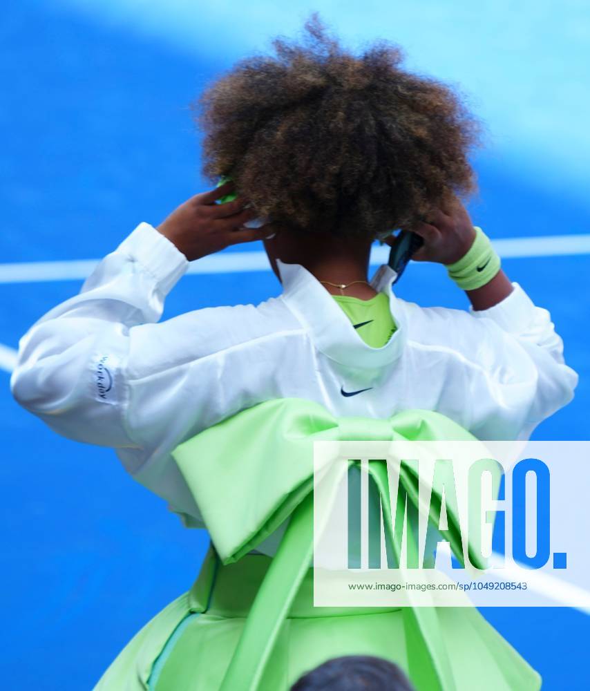 Naomi Osaka walks onto court wearing a giant bow US Open Championships 2024, Day Two, Flushing Meadows, New York, USA - 27 Aug 2024