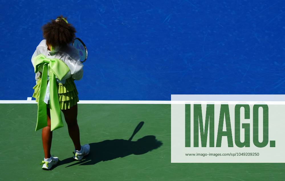 Naomi Osaka warms up wearing a giant bow US Open Championships 2024, Day Two, Flushing Meadows, New York, USA - 27 Aug 2024