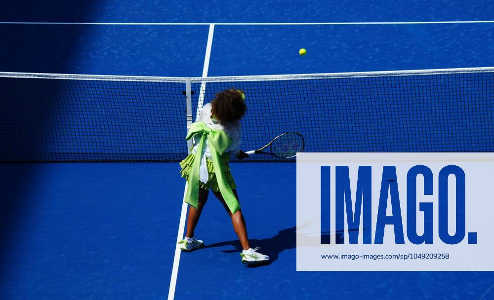 Naomi Osaka warms up wearing a giant bow US Open Championships 2024, Day Two, Flushing Meadows, New York, USA - 27 Aug 2024