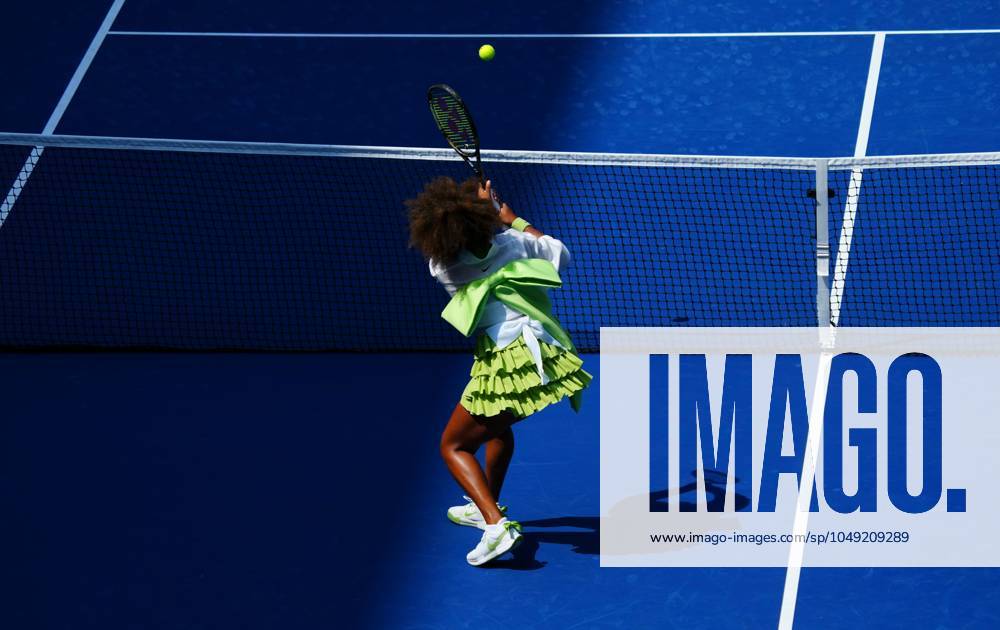 Naomi Osaka warms up wearing a giant bow US Open Championships 2024, Day Two, Flushing Meadows, New York, USA - 27 Aug 2024