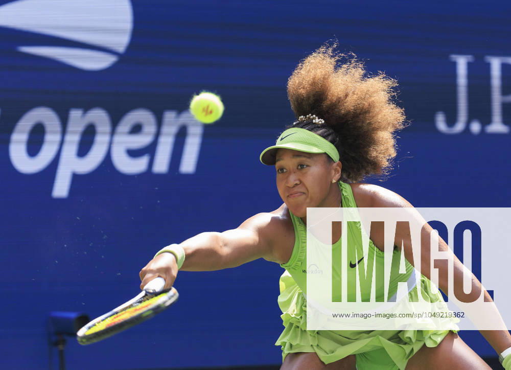 NAOMI OSAKA in action during Day 2 of her match against Ostapenko in the 2024 US Open held at the USTA Billie Jean King National Tennis Center on Tuesday in the Flushing neighborhood of the Queens borough of New York City. Osaka won 6-3 6-2. Flushing Meadows USA - ZUMAp124 20240827_zaa_p124_035