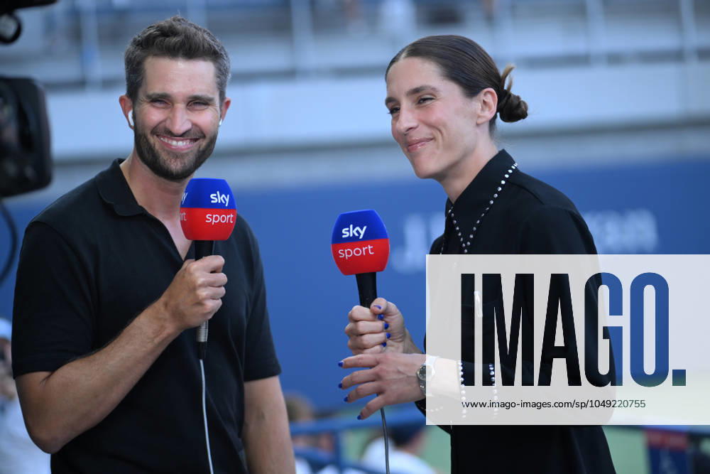 2024 US Open , New York Andrea Petkovic GER and Sky reporter Paul Häuser GER