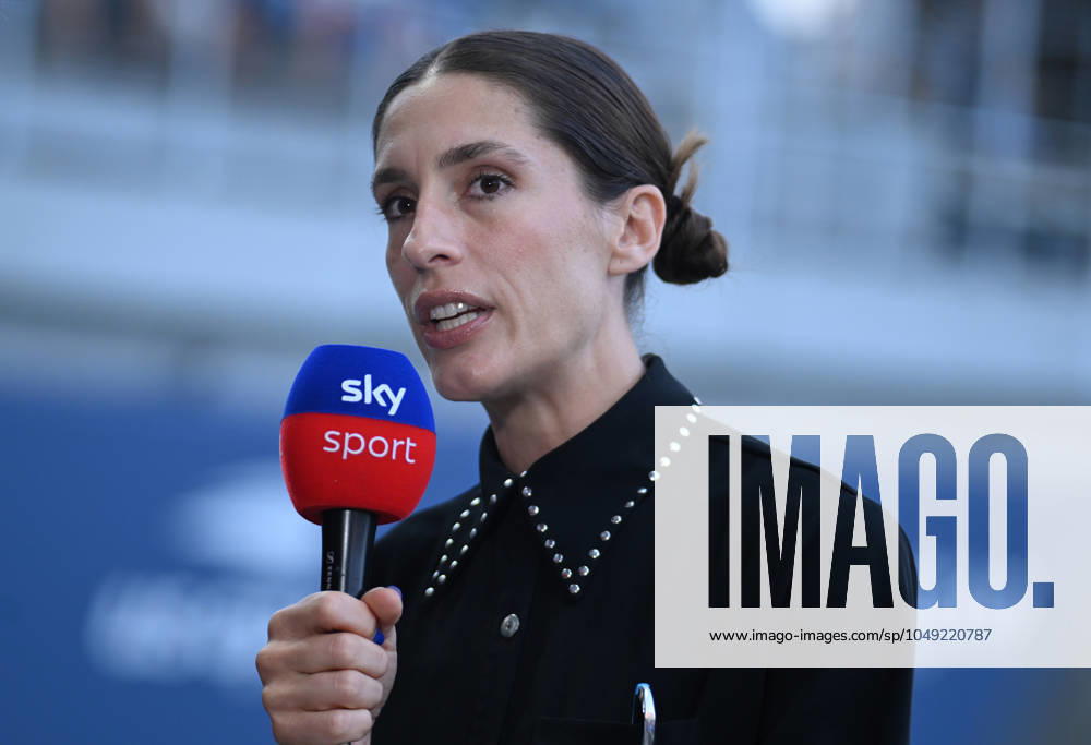 2024 US Open , New York Andrea Petkovic GER and Sky reporter Paul Häuser GER