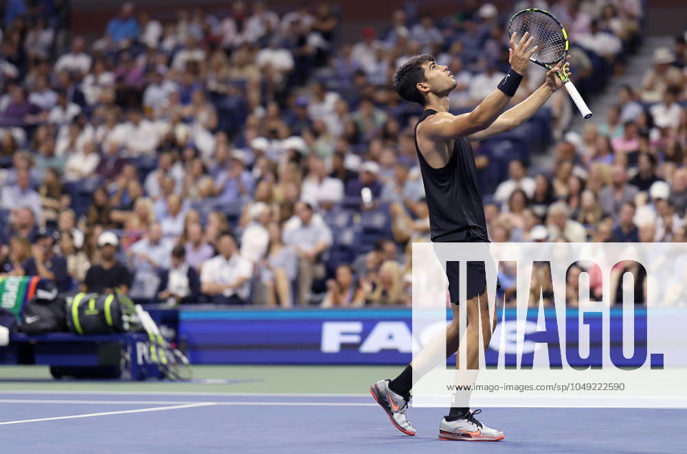 Carlos Alcaraz of Spain reacts US Open Championships 2024, Day Two, Flushing Meadows, New York, USA - 27 Aug 2024
