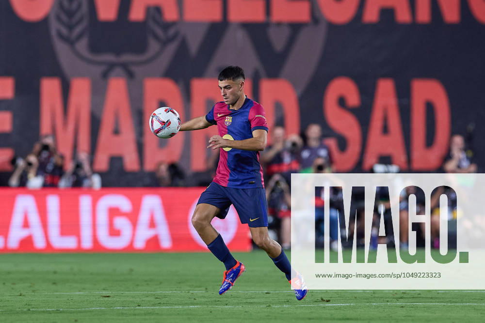 Pedro Gonzalez Lopez, known as Pedri of FC Barcelona, Barca seen in action during the 2024 2025 La Liga EA Sports week 3 football match between Rayo Vallecano and FC Barcelona at Estadio de Vallecas. Final score: Rayo Vallecano 1: 2 FC Barcelona Madrid Spain - ZUMAs197 20240827_aaa_s197_257