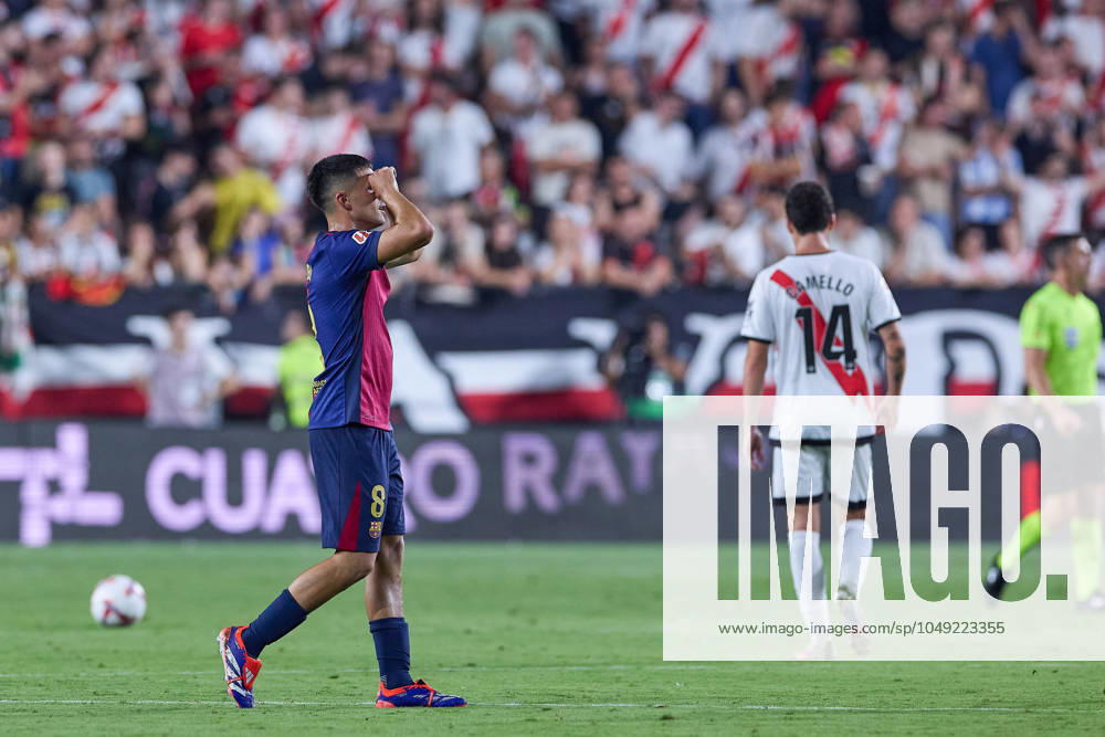 Pedro Gonzalez Lopez, known as Pedri of FC Barcelona, Barca celebrates a goal during the 2024 2025 La Liga EA Sports week 3 football match between Rayo Vallecano and FC Barcelona at Estadio de Vallecas. Final score: Rayo Vallecano 1: 2 FC Barcelona Madrid Spain - ZUMAs197 20240827_aaa_s197_272