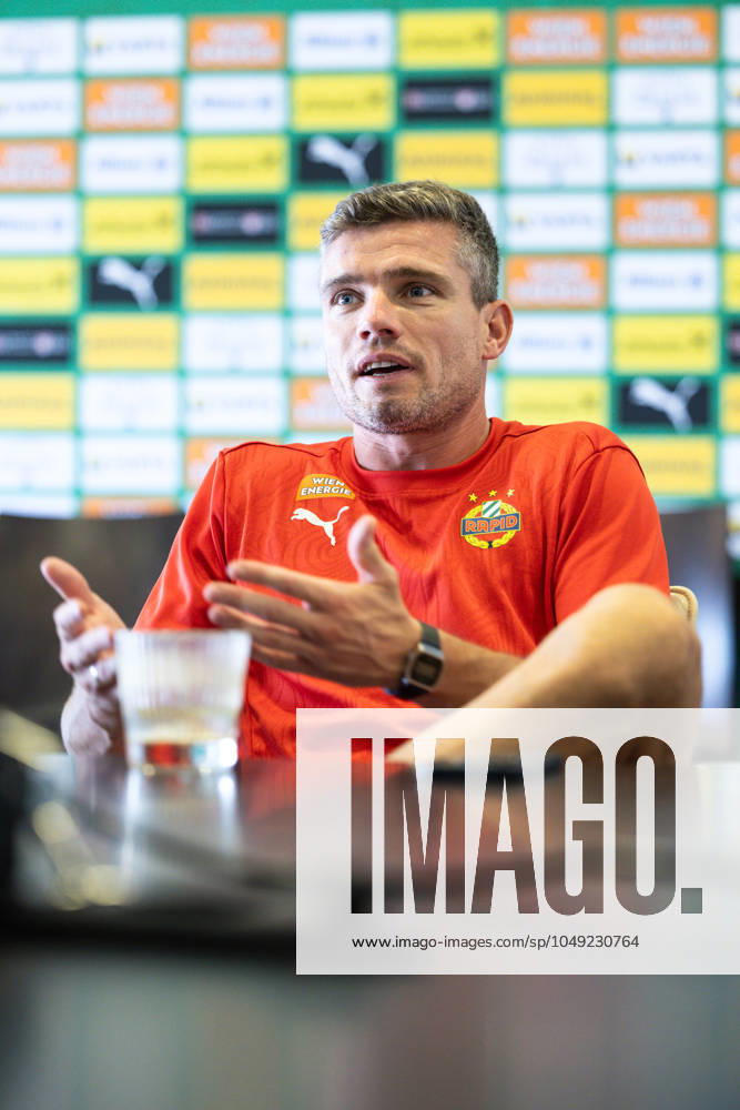 SOCCER - UEFA EL, Rapid vs Braga VIENNA,AUSTRIA,28.AUG.24 - SOCCER - UEFA Europa League, qualification, SK Rapid Wien vs Sporting Club de Braga, preview, press conference, PK, Pressekonferenz Rapid. Image shows . GEPAxpictures Rauthner