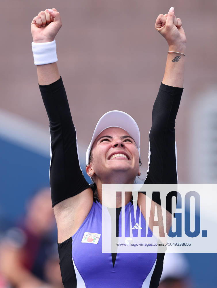 Gabriella Ruse of Romania celebrates on match point US Open Championships 2024, Day Three, Flushing Meadows, New York, USA - 28 Aug 2024