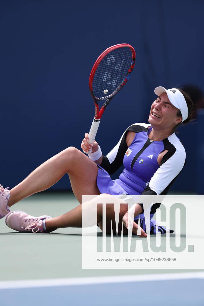 Gabriella Ruse of Romania celebrates on match point US Open Championships 2024, Day Three, Flushing Meadows, New York, USA - 28 Aug 2024