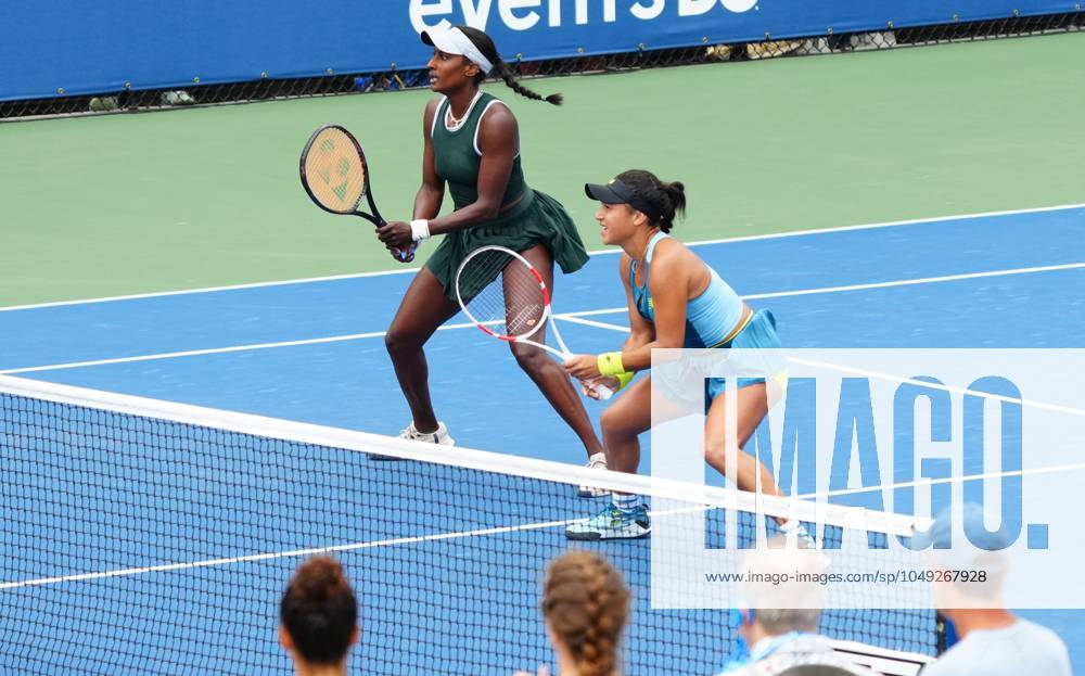 Heather Watson and Asia Muhammad in Women s doubles action US Open Championships 2024, Day Four, Flushing Meadows, New York, USA - 29 Aug 2024
