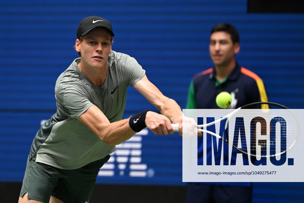 FLUSHING NY- AUGUST 29: Jannik Sinner Vs Alex Michelsen on Arthur Ashe Stadium at the USTA Billie Jean King National Tennis Center on August 29, 2024 in Flushing Queens.