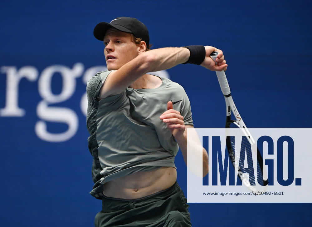 FLUSHING NY- AUGUST 29: Jannik Sinner Vs Alex Michelsen on Arthur Ashe Stadium at the USTA Billie Jean King National Tennis Center on August 29, 2024 in Flushing Queens.