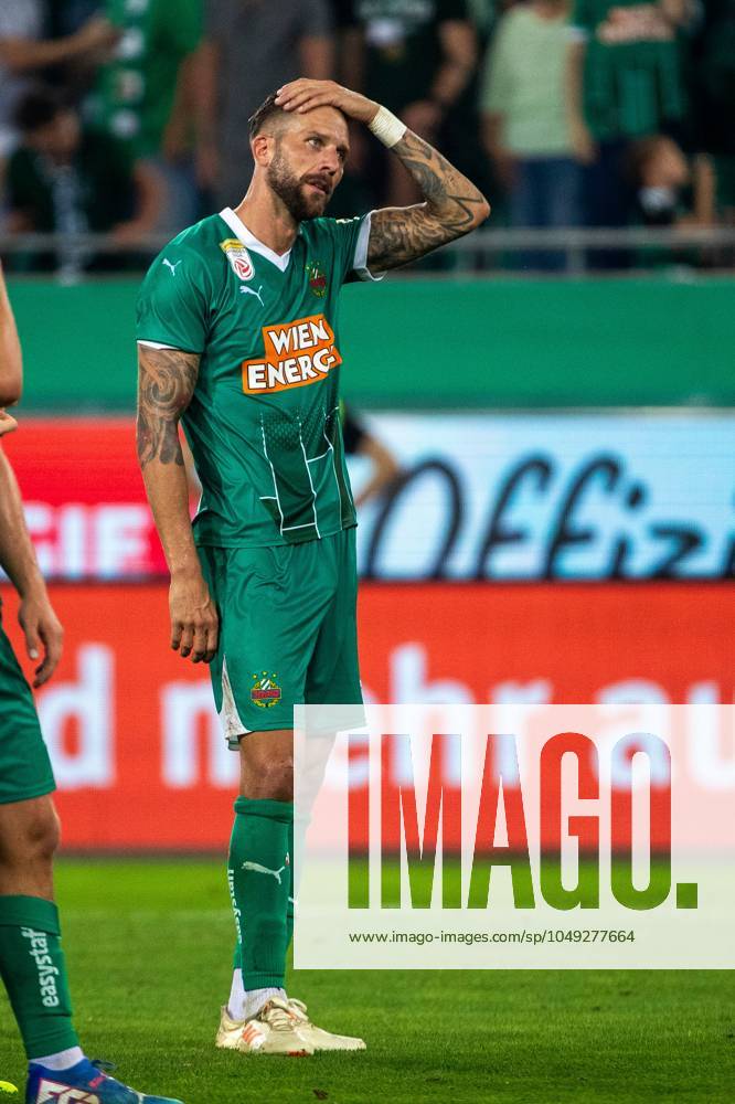 SOCCER - UEFA EL, Rapid vs Braga VIENNA,AUSTRIA,29.AUG.24 - SOCCER - UEFA Europa League, qualification, SK Rapid Wien vs Sporting Club de Braga. Image shows Guido Burgstaller (Rapid). GEPAxpictures xPhilippxBrem