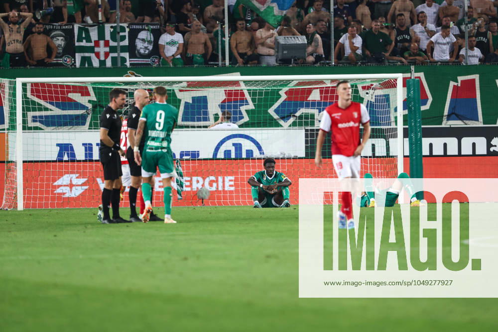 SOCCER - UEFA EL, Rapid vs Braga VIENNA,AUSTRIA,29.AUG.24 - SOCCER - UEFA Europa League, qualification, SK Rapid Wien vs Sporting Club de Braga. Image shows the disappointment of Rapid. GEPAxpictures Rauthner
