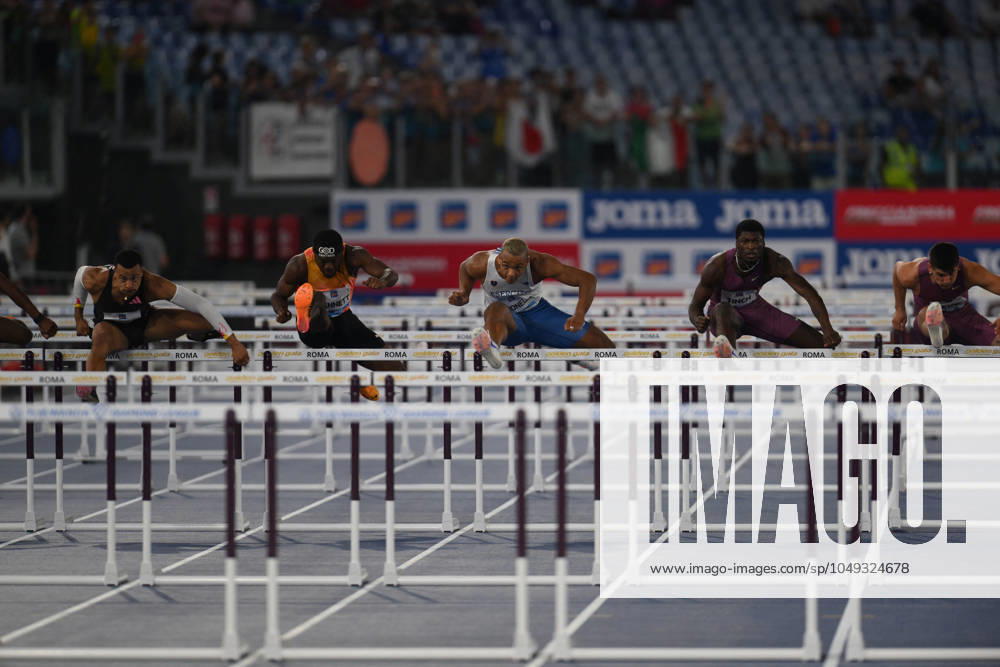 - Internazionali di Atletica - Golden Gala Pietro Mennea 110m hurdles during the Diamond League Athletics 30th August 2024 at the Olimpic Stadium in Rome Rome Italy