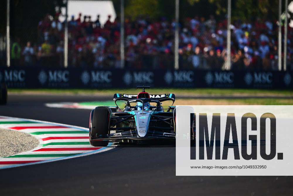 F1 Grand Prix of Italy - Practice George Russell of Mercedes-AMG Petronas drives his single-seater during free practice of the Italian GP, the 16th round of the Formula 1 World Championship, WM, Weltmeisterschaft in Autodromo Nazionale di Monza, Monza, Lombardy, Italy, on August 30, 2024. Monza Lombardy Italy