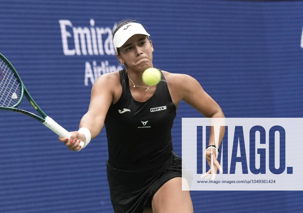 Jessica Maneiro (ESP) loses to Jessica Pegula (USA) 6-3, 6-3 at the US Open being played at Billie Jean King National Tennis Center in Flushing, Queens, NY, {USA} Â Cal Media Flushing, Queens USA - ZUMAc04_ 20240831_zma_c04_155
