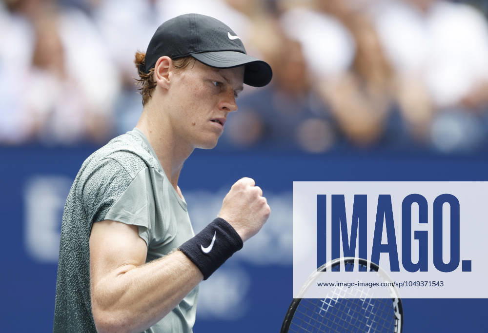 Jannik Sinner of Italy celebrates after winning a point before defeating Christopher O Connell of Australia in the third round in Arthur Ashe Stadium of the 2024 US Open Tennis Championships in at the USTA Billie Jean King National Tennis Center on Saturday, August 31, 2024 in New York City. NYP20240831101 JOHNxANGELILLO