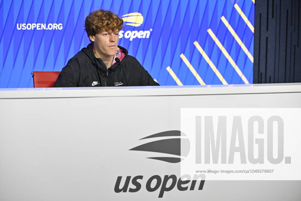 Tennis : Us Open 2024 - Jannik Sinner - Italie - press conference, PK, Pressekonferenz Tennis :Us Open 2024 - Usa - 31 08 2024 ChrysleneCaillaud Panoramic