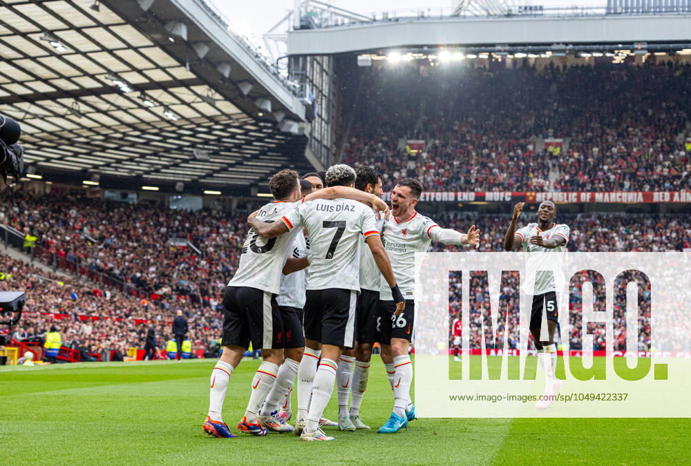 Football - FA Premier League - Manchester United, ManU FC v Liverpool FC MANCHESTER, ENGLAND - Sunday, September 1, 2024: Liverpool s Mohamed Salah celebrates after scoring the third goal during the FA Premier League match between Manchester United FC and Liverpool FC at Old Trafford. (Photo by David Rawcliffe Propaganda) MANCHESTER Old Trafford GREATER MANCHESTER ENGLAND