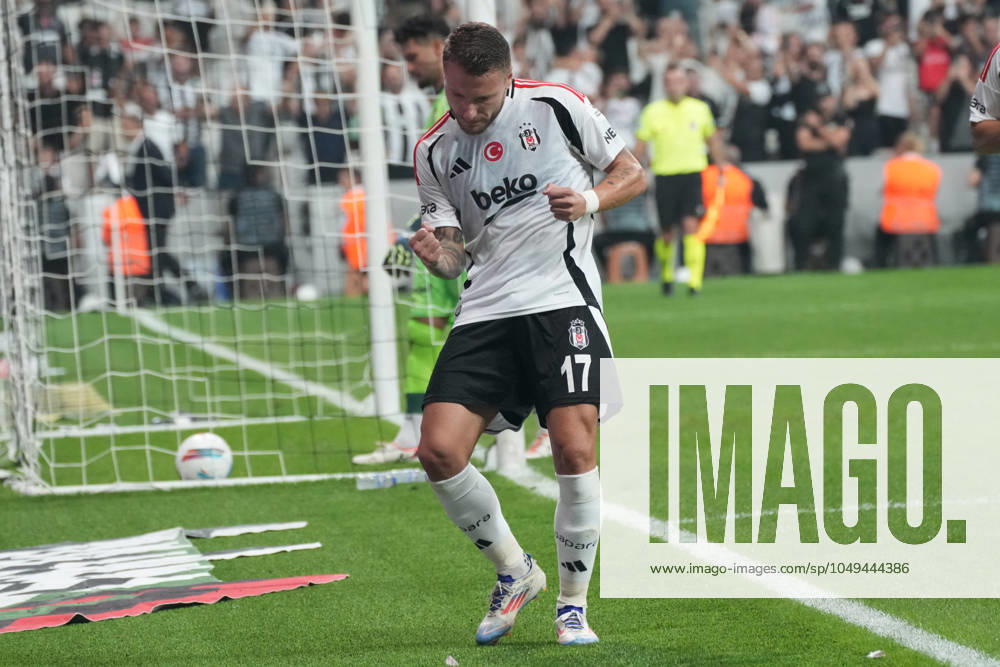 Ciro Immobile of Besiktas celebrates after scoring the first goal of his team during the Turkish Super League match between Besiktas and Sivasspor at Besiktas Park on September 1, 2024 in Istanbul, Turkey. Istanbul Turkey