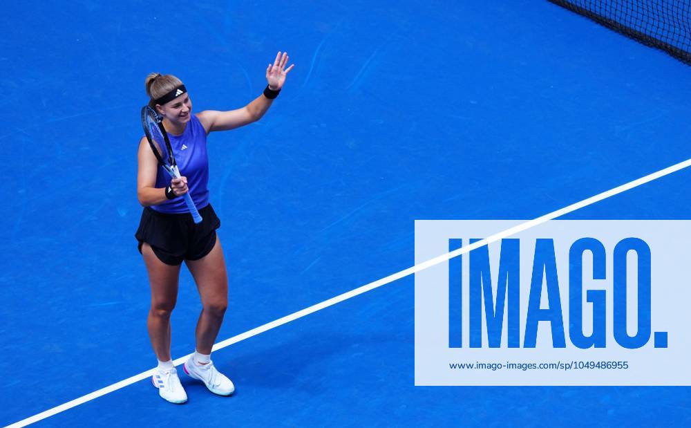 Karolina Muchova celebrates her fourth round win over Jasmine Paolini US Open Championships 2024, Day Eight, Flushing Meadows, New York, USA - 02 Sep 2024