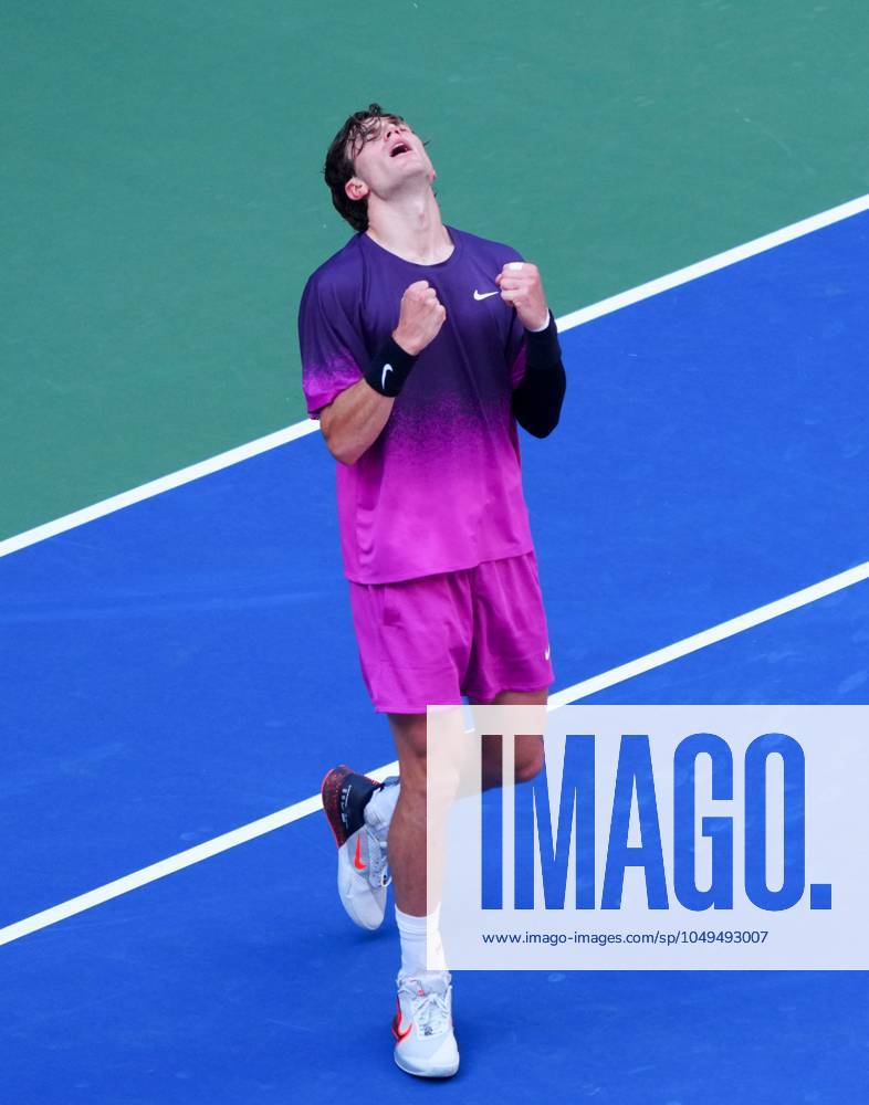 Jack Draper celebrates reaching the quarter finals US Open Championships 2024, Day Eight, Flushing Meadows, New York, USA - 02 Sep 2024
